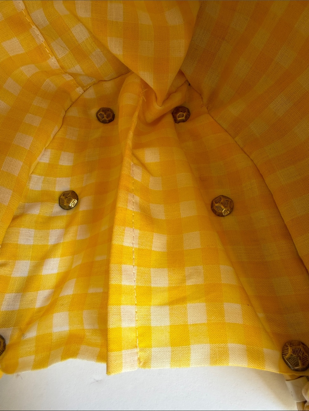 Rare 1960s Vintage Yellow Gingham Fur Accent Women's Handbag - Picture 13 of 15